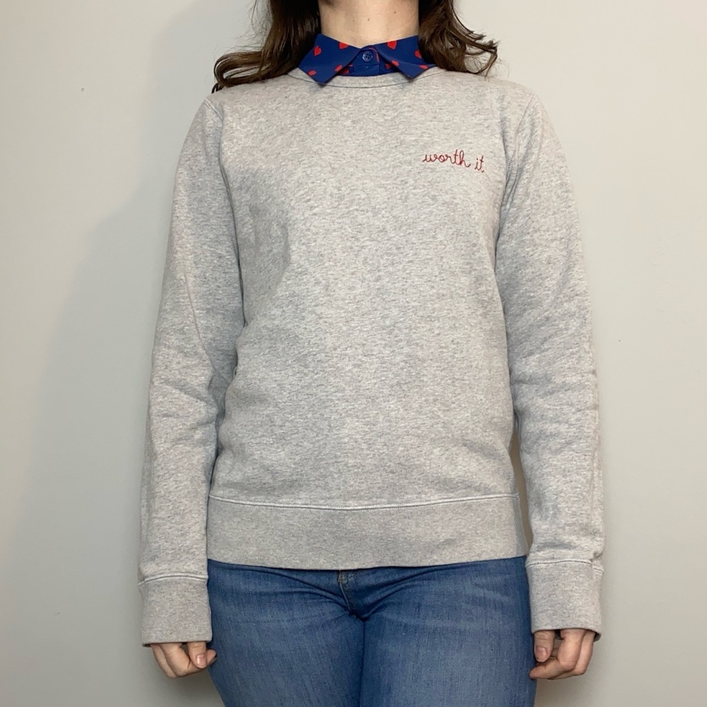 Maison Labiche Embroidered ‘Worth It’ Crewneck Sweatshirt